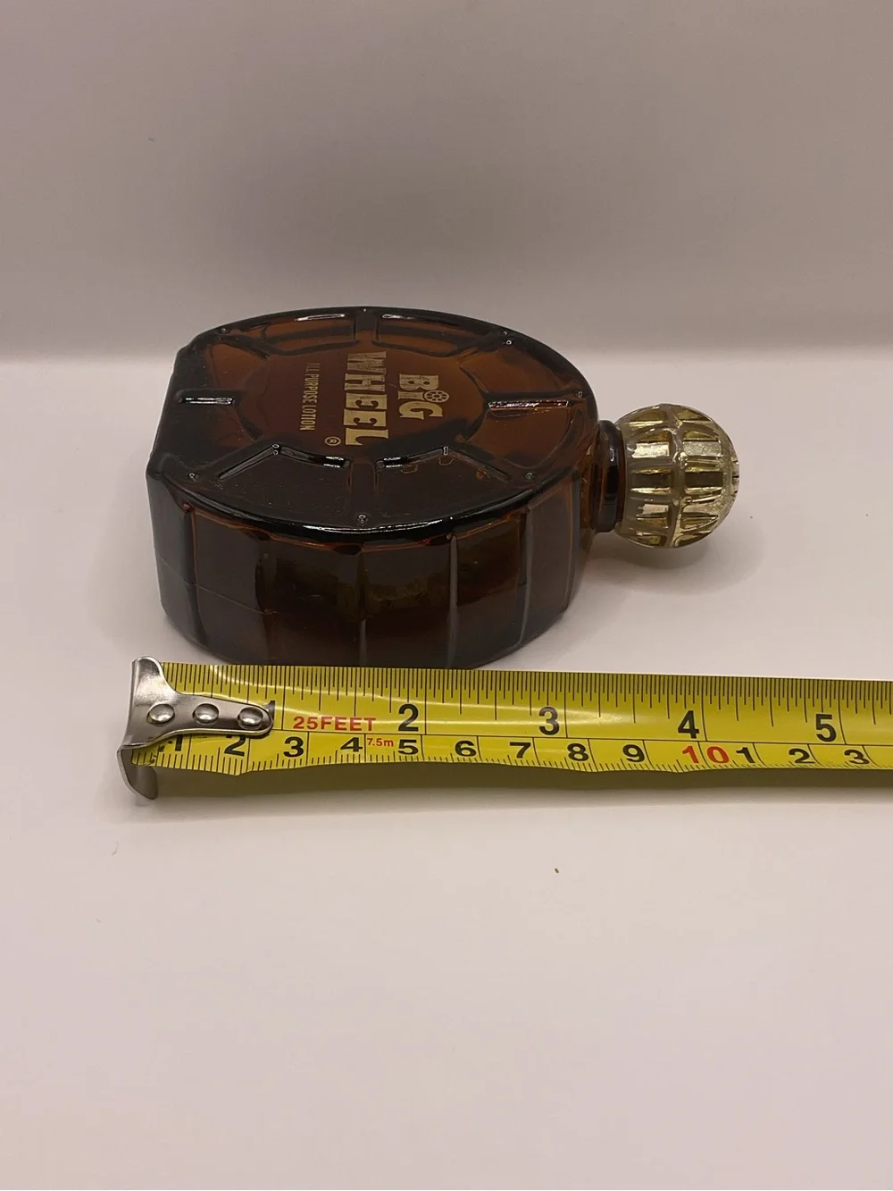 Vintage Stanley Empty Big Wheel All-Purpose Lotion Bottle Brown Glass - Picture 8 of 8